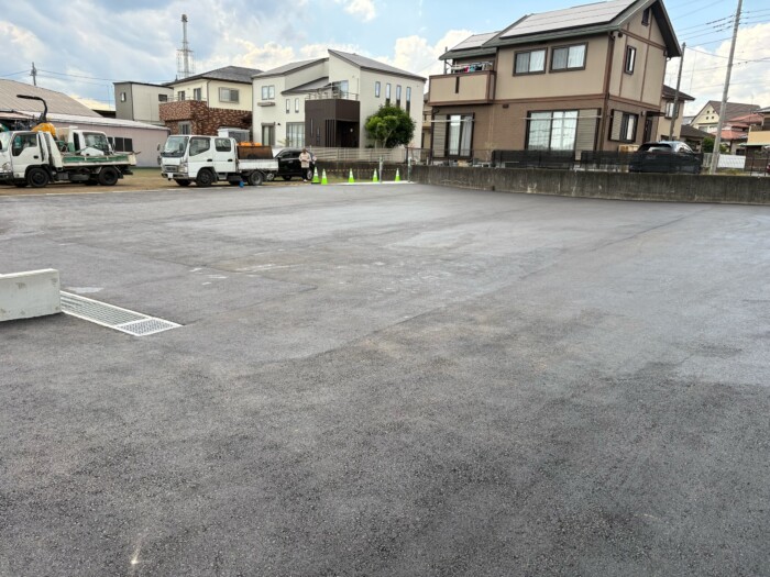 富士市駐車場舗装工事の完成状況